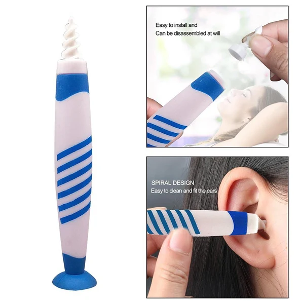 Expertly Made Spiral Ear Wax Removal Grips Earwax Cleaner Earpicks for Adult Kids Blue Fine