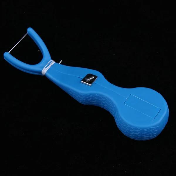 High-Quality Reusable Interdental Brush Floss Holder Bar Wand with 30 Meter Floss Blue Green
