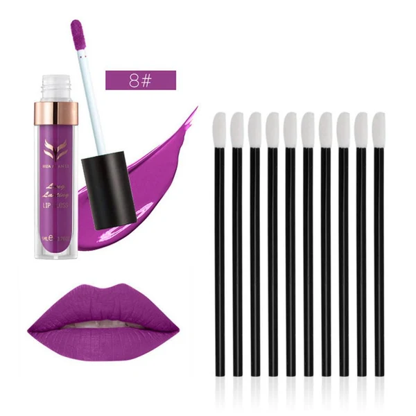 High-Grade Matte Lip Gloss Liquid Lipstick Long Lasting 50 Disposable Brush Wands 8 Prestigious