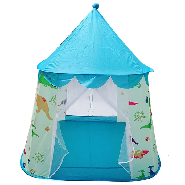 Lightweight Maxbell Blue Dinosaur Themed Tent Children Playhouse For Kids Indoor Outdoor Play Luxury
