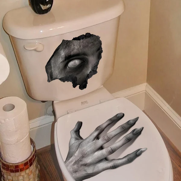 Excellent Maxbell Toilet Lid Decals Sticker Halloween Decoration Horrible Hand for Bathroom Quality