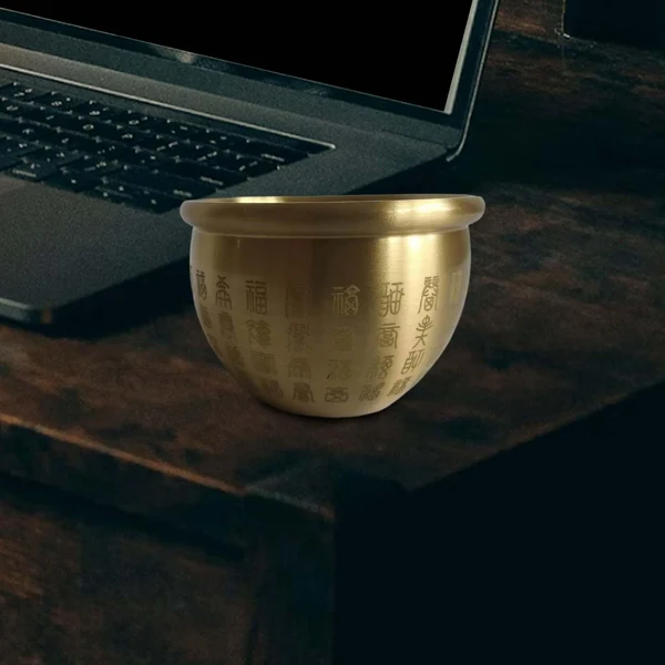 First-Class Maxbell Brass Fengshui Bowl Feng Shui Handcarved Wealth Luck Bai Fu for Good Luck Fu Bowl Efficient