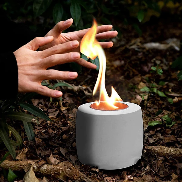 Casual Maxbell Tabletop Bioethanol Fireplace hot Bowls Pot Bowl Pot Fireplace for Camping grey High-End