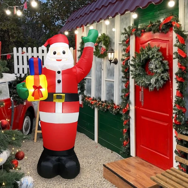 High-Grade Maxbell LED Inflatable Santa Festival Santa Ornament for Backyard Garden Decoration Powerful