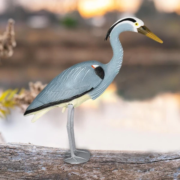 Practical Maxbell Blue Heron Decoy Garden Statue Animal Sculpture for Yard Waterfall Porch Pure