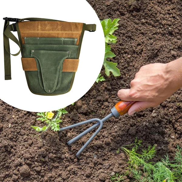 Proven Maxbell Garden Tool Belt Tool Waist Pouch with Multiple Pocket for Women Men green and brown User-Friendly
