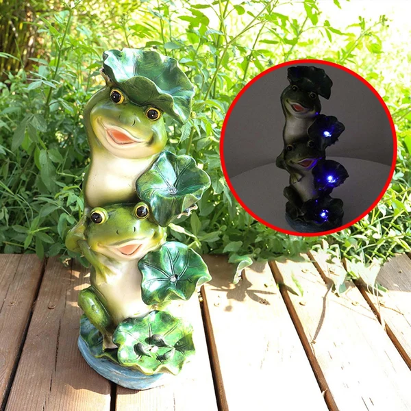 Advanced Maxbell Solar Lights Frogs Statue with Light Frog Figure for Lawn Outdoor Decoration Selected