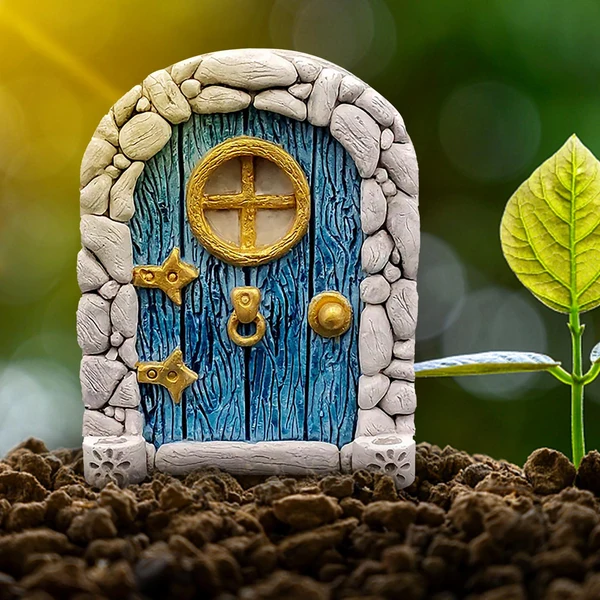 Original Maxbell 2Pcs 1 12 Fairy Tale Door Dollhouse Furniture for Fairy Garden Yard Art style B Elite