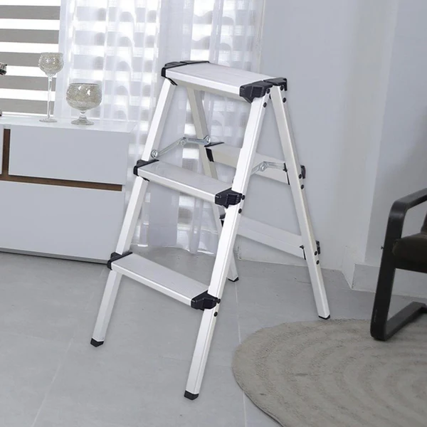 Superior Maxbell 3 Step Ladders Collapsible Wide Pedal Portable for Garage Outdoor Home Lightweight