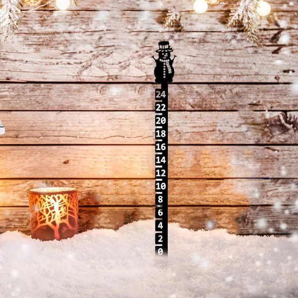 Versatile Maxbell Metal Snow Measuring Snow Measuring Ruler Outdoor Decoration Gift for Garden snowman Consistent