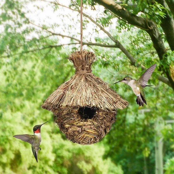 Prestigious Maxbell Natural Bird House Birds Cage Nest for Hamster Squirrel Parrots Garden Contemporary
