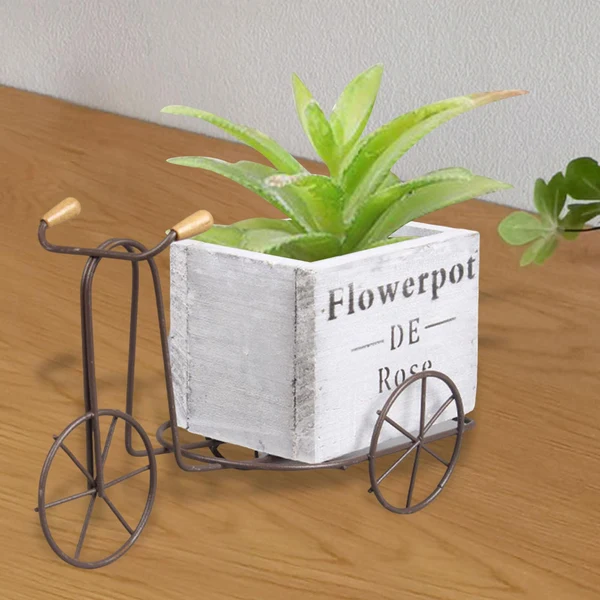 Contemporary Maxbell Bike Flower Basket European Style for Balcony Home Fence Gray Soft