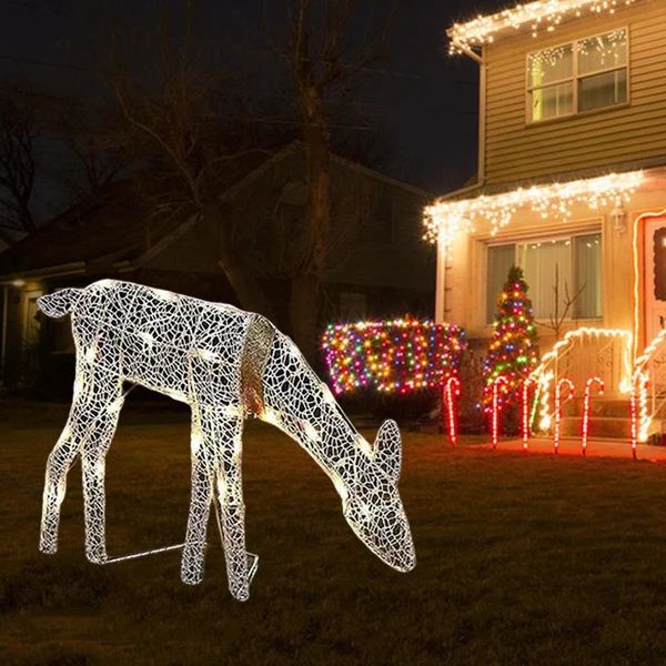 Long-Lasting Maxbell Christmas Reindeers Light Xmas Garden Lights for Pathway Garden Holiday M Excellent