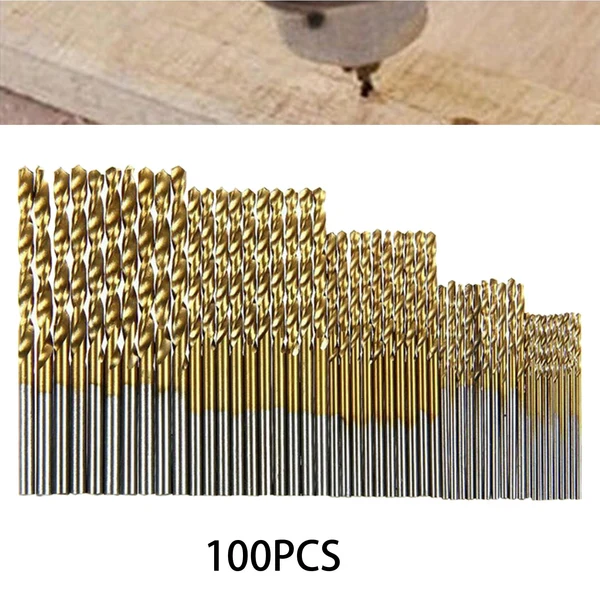 Authentic Maxbell 100x Twist Drill Bit Set Straight High Speed Steel for DIY Project Copper Excellent
