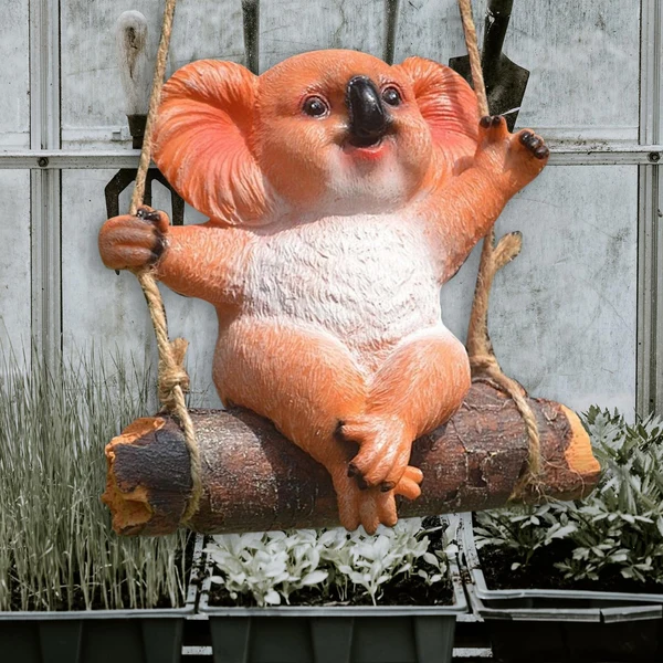 Luxury Maxbell Hanging Swing Animal Statue Garden Sculpture Decor Hand Painted Accessories Koala Comfortable