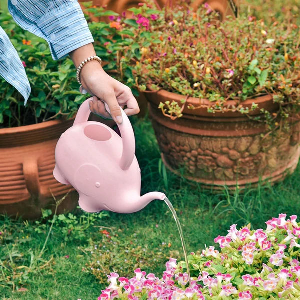 Next-Generation Maxbell Cute Gardening Water Bottle Long Mouth Modern 1L for Garden Yard Patio Pink Innovative