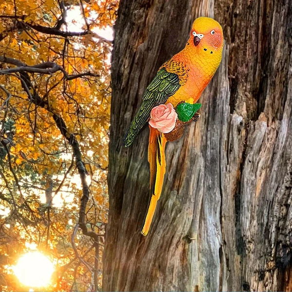 Breathable Maxbell istic Miniature Birds Tree Peeker Decor Statue for Outdoor Patio Carefully Designed