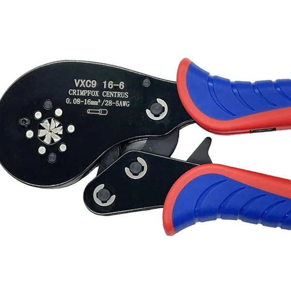 Artisan Maxbell Ratcheting Crimping Tool Self Adjusting Multi Purpose for Cable End Sleeves Red Blue Healthy