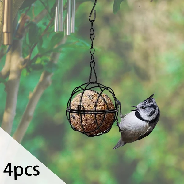 Original Maxbell 4Pcs Stainless Steel Ball Bird Feeder Ball Birds Feeders for Garden Squirrels Natural