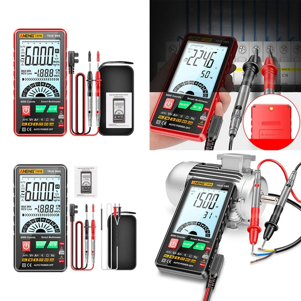 High-Performance Maxbell Digital Tester High Precision Transistor capacitors probe 6000 Counts Red Detailed