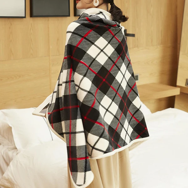 Breathable Maxbell Electric Heated Blanket Heating Shawl Adults Soft for Living Room Red Advanced