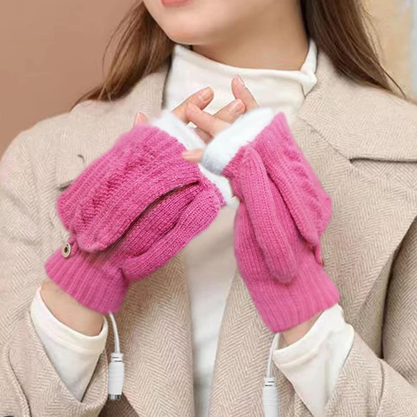 Modern Maxbell USB Electric Heated Gloves Thermal Gloves Hand Warmer for Running Cycling Rosy Certified