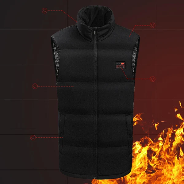 Refined Maxbell Heating Vest Warmer Winter Washable Heated Vest for Camping Riding Outdoor Black 4XL Soft
