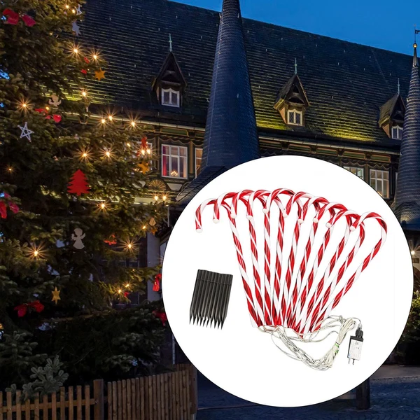 Natural Maxbell 12x Christmas Cane Pathway Markers Waterproof for Indoor Decoration Fine