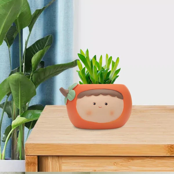 Premium Maxbell Planter Flower Pot with with Drainage Hole for Decoration Holiday Gift Orange Pure