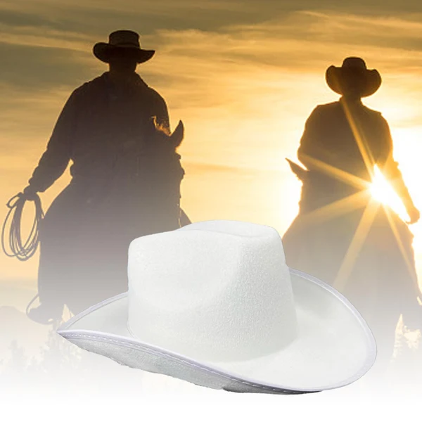 Original Maxbell Cowboy Hat with Wind Lanyard Cowgirl Hat for Ladies Party Accessory Dress up Long-Lasting