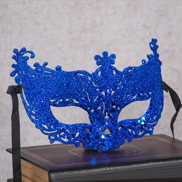 Casual Maxbell Glitter Masquerade Mask Costumes Accessory Fancy Dress Cosplay Women Men Blue Fashionable