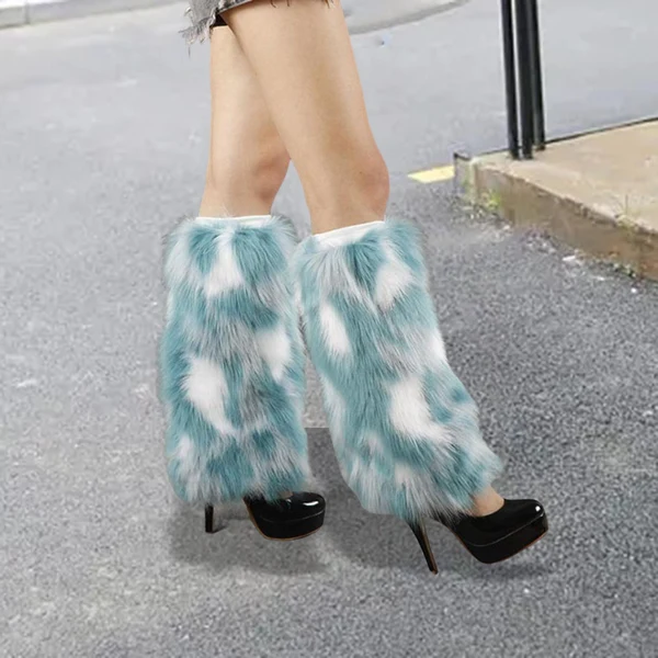 Innovative Maxbell Leg Warmer Long Boot Cuffs Cover Fashion for Adult Party Costumes Green White High-Grade