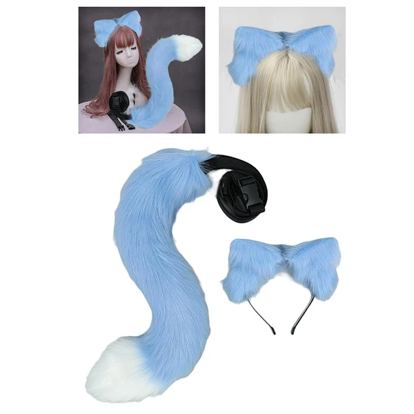 Innovative Maxbell Ears Tail Cosplay Accessories Costume Toys Headband Party Adults Blue Original Design