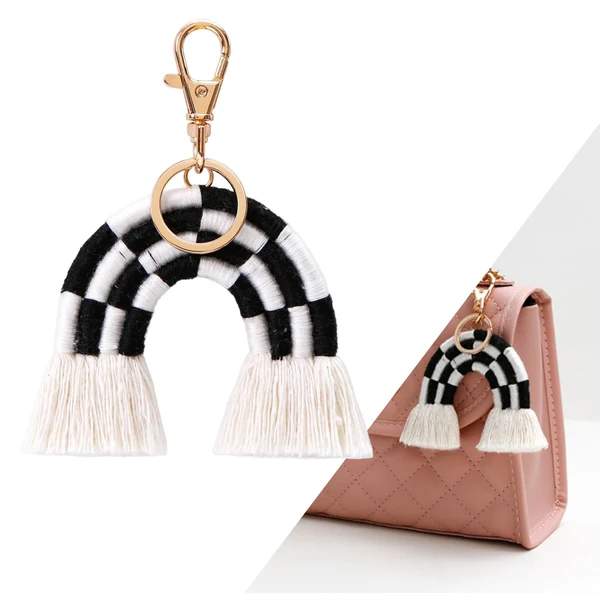 Original Maxbell Fashion Tassel Key Chain Keyrings Pendant Accessories for Bags Wallet Car Black Effective