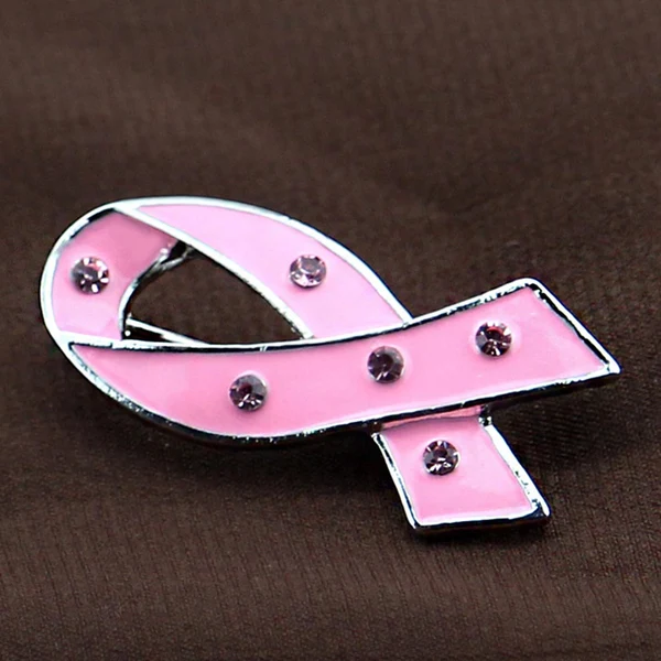 Minimalist Maxbell Women Pink Ribbon Brooch Pin Decorations Cancer Awareness Hope Badge Relaxed