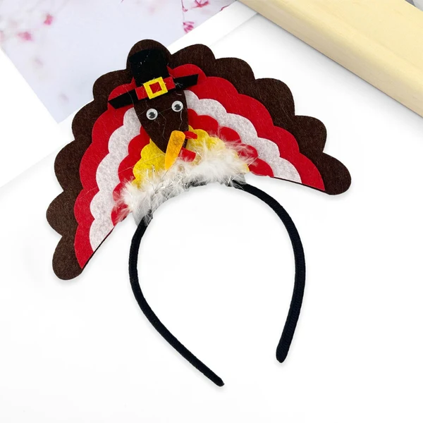 Trendy Maxbell Fantasy Turkey Headband Thanksgiving Party for Holiday Accessories Carnival Brown Practical