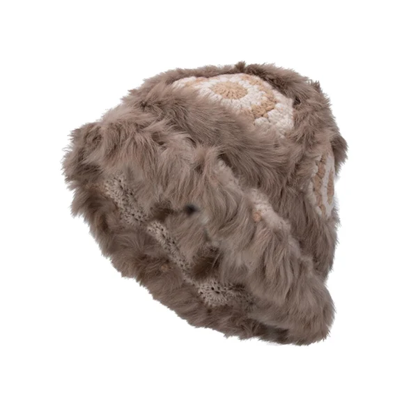 Easy-to-Use Maxbell Womens Winter Fisherman Hat Female Adult Casual Plush Bucket Hat for Travel Khaki Convenient