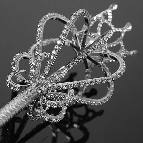 First-Class Maxbell scepter Fancy Dress Elegant Birthday Party Cosplay Photobooth Scepter Argent Clean