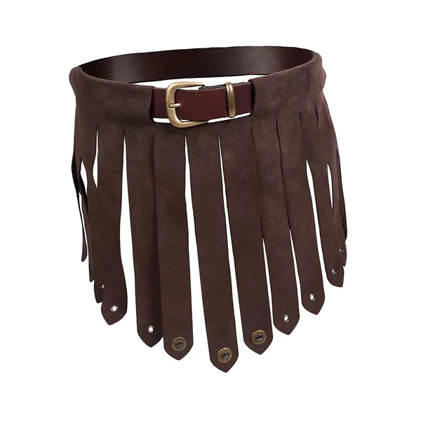 Reusable Maxbell Medieval Fringe Tassel Belt Skirts Costume Accessories Cosplay Short Dress Brown Premium