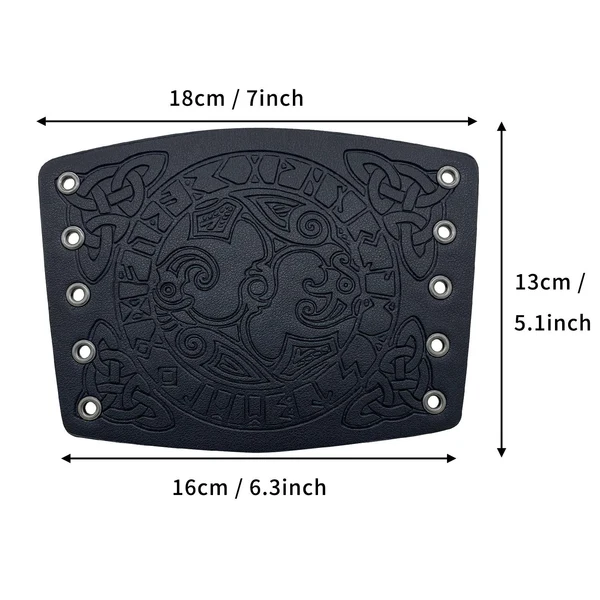 Certified Maxbell Arm Bracer Medieval PU Leather Wrist Guard Wristband for Larp Black Green