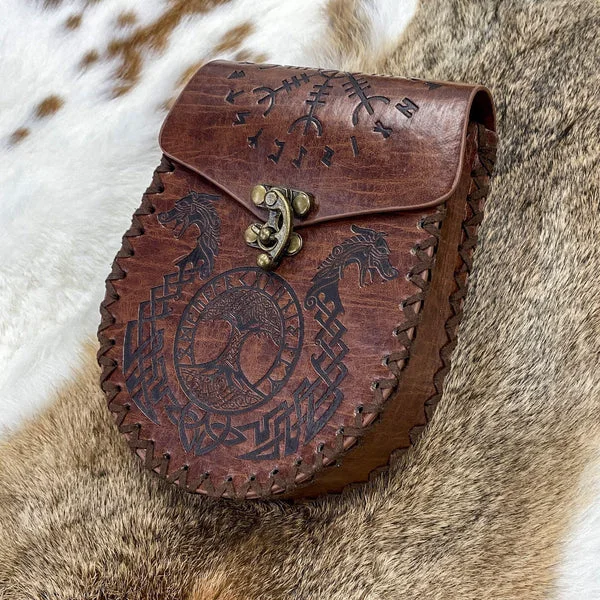 High-Grade Maxbell Portable Medieval Belt Pouch Costume Purse Game Waist Bag Dragon Carefully Designed
