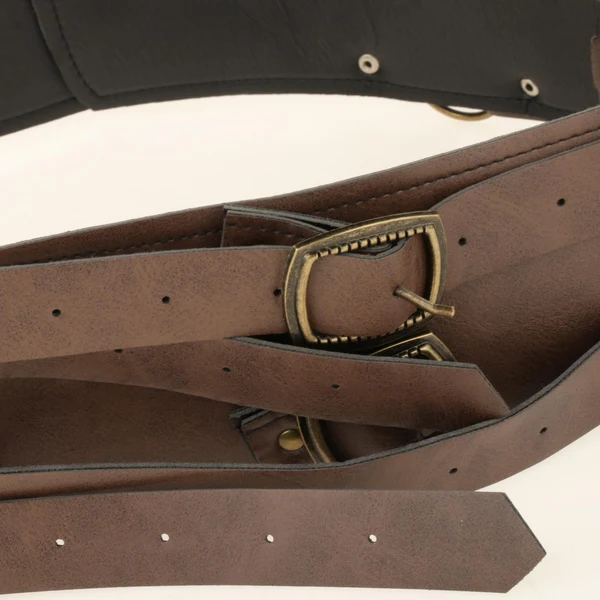 Innovative Maxbell Reusable PU Leather Waist Belt Costume Wrap Around Medieval Knight Belt Brown World-Class