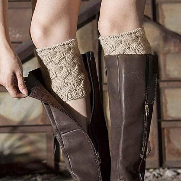 High-Quality Maxbell 4 Pairs Boot Cuffs Short Boot Socks Crochet Knitted Winter Warm Boot Toppers High-End