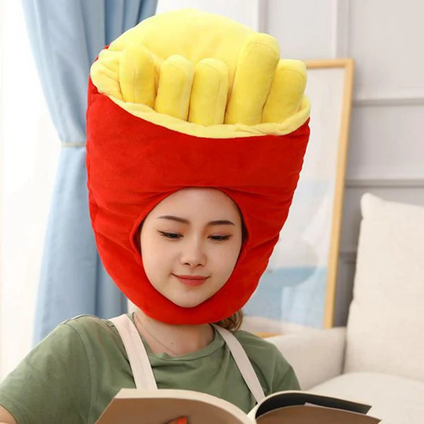 Natural Maxbell Plush Hat French Fries Novelty Party for Festivals Masquerade Birthday Original Design
