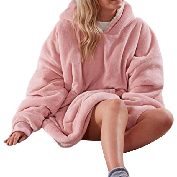 Casual Maxbell Blanket Hoodie Sweatshirt Wearable Soft Oversized Sherpa for Adult red Prestigious