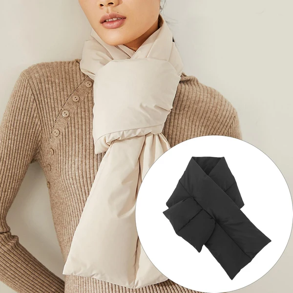 Superior Maxbell Warm Down Scarf Neutral Comfortable Simple Fashion for Trip Climbing Fishing Black Pure
