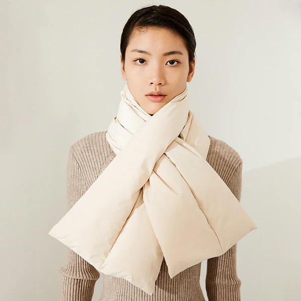 Outstanding Maxbell Warm Down Scarf Neutral Comfortable Simple Fashion for Trip Climbing Fishing Apricot Carefully Designed
