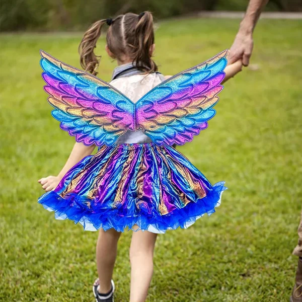 Practical Maxbell Girls Butterfly Wing Costume Fancy Dress up Fairy Cosplay for Photo Props Blue Specialty
