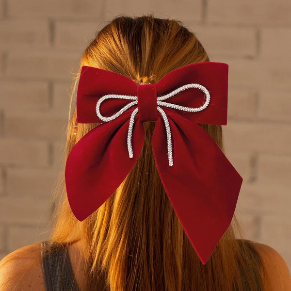 Effective Maxbell Velvet Hair Bows Hair Clips French Hair Barrettes Headwear Girls Toddlers Dark Red Fine Crafted