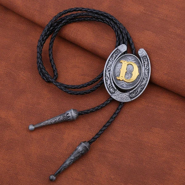 Breathable Maxbell Bolo Tie Necklace Letter Pendant Chain Casual for Hoodies Anniversary suits D User-Friendly